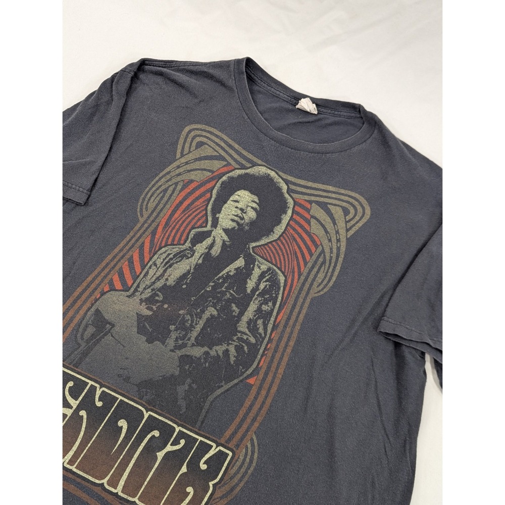 Vintage‎ Jimi Hendrix Bay Island Faded Black T-shirt XL Mens